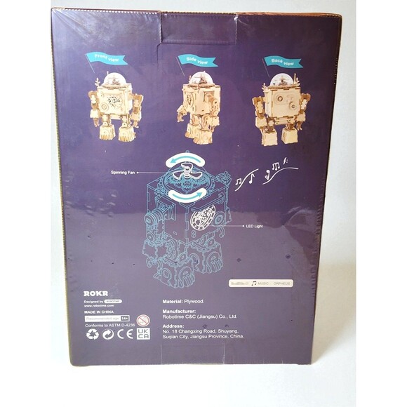 ROKR Orpheus Steampunk Music Box 3D Wooden Puzzle Kit DIY Model Gift New - Picture 2 of 6